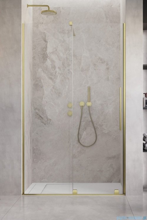 Radaway Furo Brushed Gold DWJ drzwi prysznicowe 160cm lewe szczotkowane złoto 10107822-99-01L/10110780-01-01