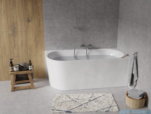 The North Bath Calia wanna wolnostojąca przyścienna prawa 150x75cm + syfon Klik-klak 6845-1501R