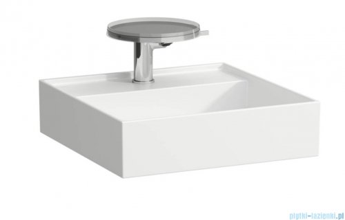 Laufen Kartell umywalka ścienna z ukrytym liniowym odpływem 46x46cm biały z powłoką LCC (LAUFEN Clean Coat) H8153314001111