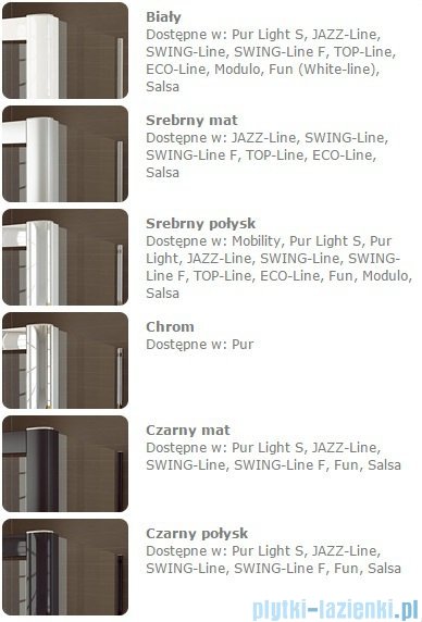 SanSwiss PUR PU31 Drzwi lewe wymiary specjalne do 200cm pas satynowy PU31GSM41051