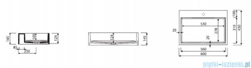 Marmorin umywalka nablatowa Modico bez otworu 60cm biała 350060020010