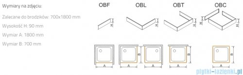 Sanplast Obudowa brodzika OBL 70x180x9 cm  625-400-1080-01-000