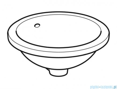 Geberit VariForm Umywalka okrągła z przelewem 42x40,5cm szkliwiony spód 500.745.01.2