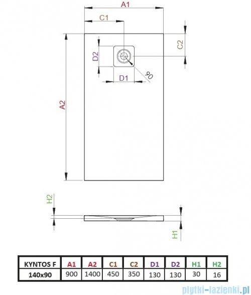 Radaway Kyntos F brodzik prostokątny 140x90cm kaszmirowy HKF14090-84