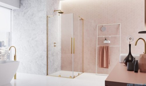 Radaway Furo SL Gold KDD kabina 90x100cm złoty połysk/szkło przejrzyste 10305090-09-01L/10305100-09-01R