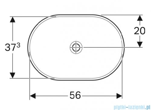 Geberit VariForm Umywalka owalna wpuszczana w blat, bez przelewu 60x40cm KeraTect 500.730.00.2