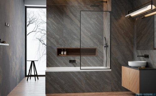 Radaway Modo F SL Brushed GunMetal PNJ II parawan nawannowy 90cm prawy szczotkowany grafit/przejrzyste 10406090-92-01R