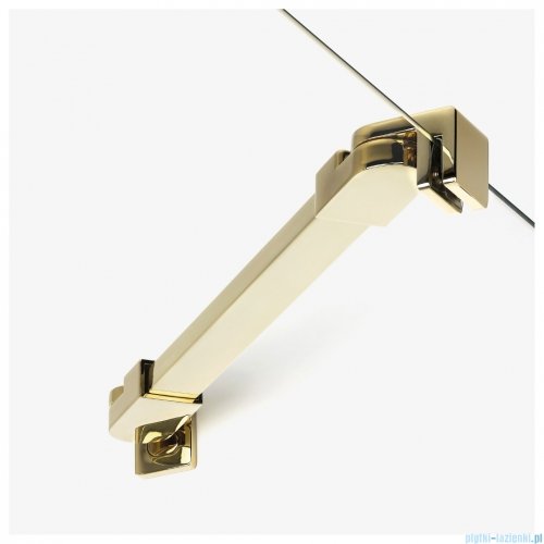 New Trendy Nesta Light Gold kabina pięciokątna asymetryczna 100x80x200 cm lewa drzwi prawe złoty połysk/szkło przejrzyste K-4586