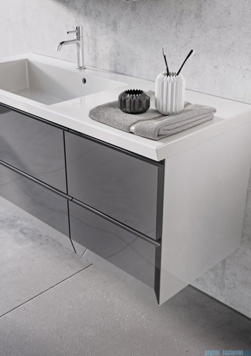 Oristo Brylant szafka z umywalką lewa 125x50x48cm grafit/biały OR36-SD2S-85-5/OR36-SD2S-40-5/UME-BR-125-92-L