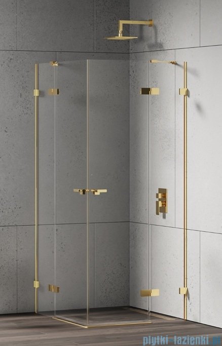 New Trendy Eventa Gold Shine kabina prysznicowa prostokątna 110x120x200 cm przejrzyste Złoty połysk EXK-4768