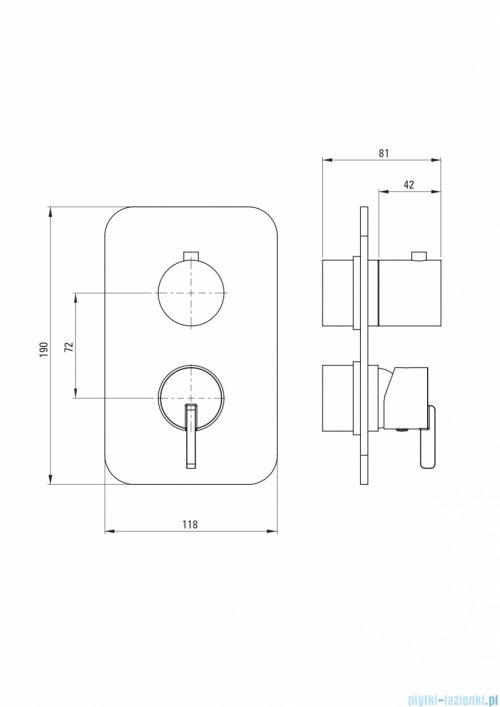 Deante SILIA Element zewnętrzny do BOXa mieszaczowego titanium BXY_DQSM