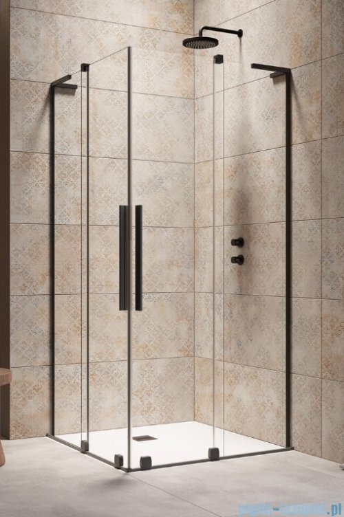 Radaway Furo SL Black KDD kabina 80x90cm czarny mat/szkło przejrzyste 10305080-54-01L/10305090-54-01R