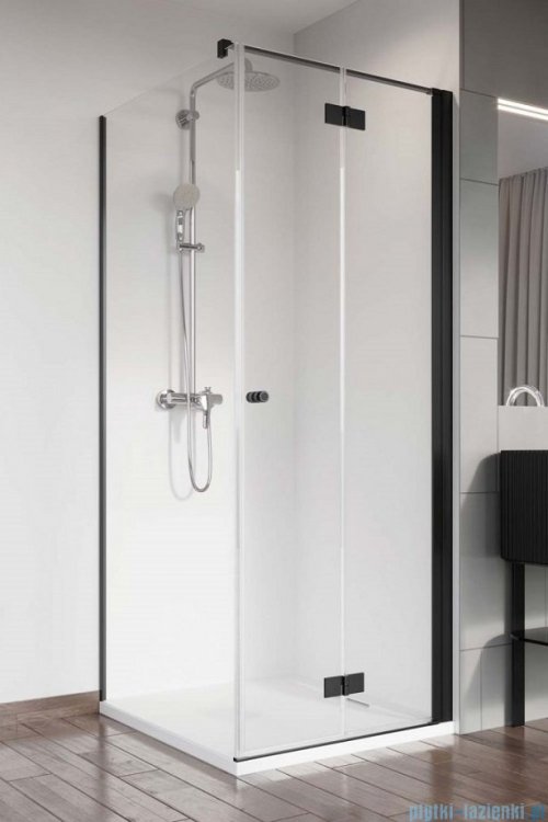 Radaway Nes 8 Black KDJ B kabina 90x100 prawa czarny mat/szkło przejrzyste 10075090-54-01R/10089100-01-01