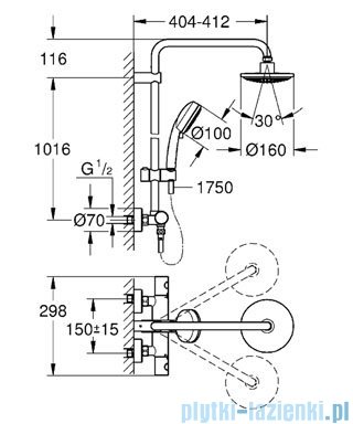 Grohe Tempesta New Cosmopolitan system prysznicowy z termostatem 27922000