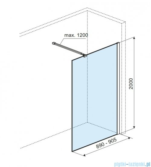Excellent Vidoq Walk-in ścianka prysznicowa prosta 90x200 cm, złoty połysk KAEX.1506.900.LP.GL