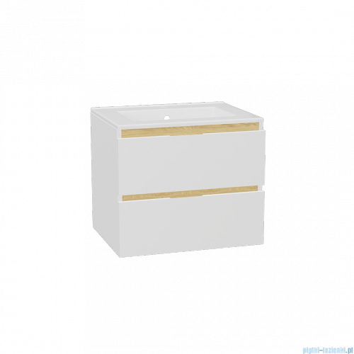 Excellent Tuto 2.0 szafka wisząca z umywalką AS front gładki niski 60x50x46,5 cm biała MLEX.2172.K.60.0136.WHWH