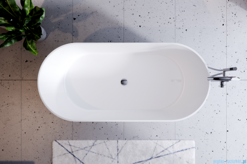 Besco Lova 160x74cm wanna wolnostojąca + syfon klik-klak chrom #WWM-160-LKC