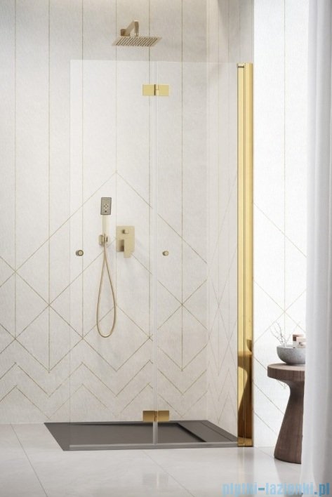 Radaway Nes 6 Gold KDD B kabina walk-in 90cm prawa złoty połysk szkło przejrzyste 10024090-09-01R