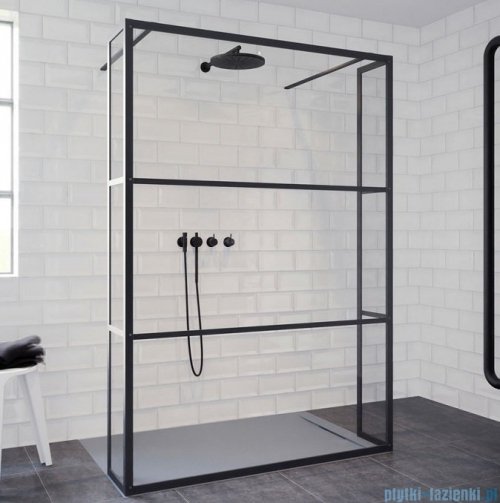 Riho Grid GB404 kabina prysznicowa Walk In 100cm czarna G004032121