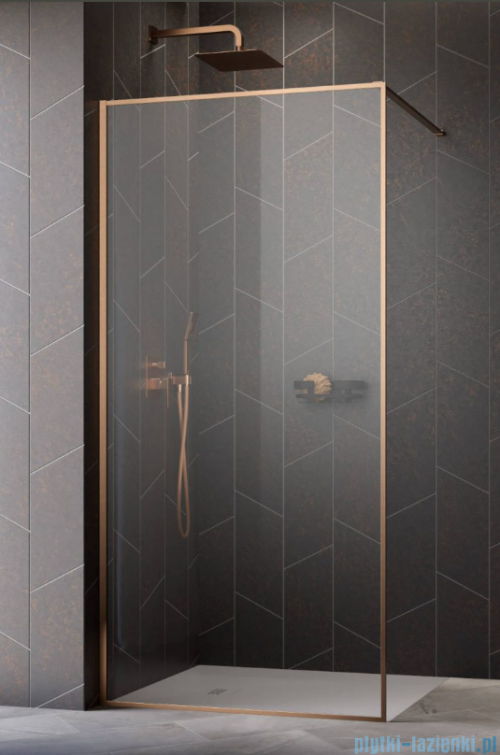 Radaway Modo F II Brushed Copper kabina Walk-in 115x201cm Szczotkowana Miedź szkło przejrzyste 10409115-93-01