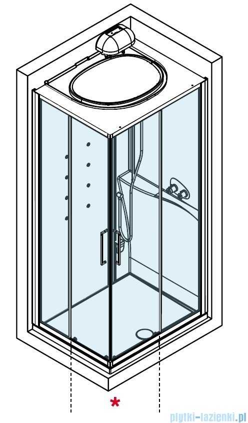 Novellini Eon standard kabina prostokątna 100x80 prawa EONA100DTT-1AK