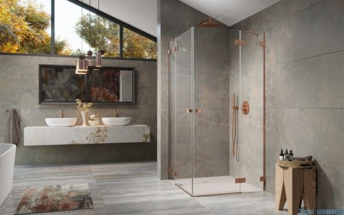 Radaway Essenza Pro Brushed Copper Kdd kabina 100x80cm szczotkowana miedź 10096100-93-01L/10096080-93-01R