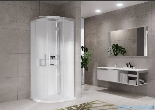 Novellini Glax 2 2.0 kabina z hydromasażem 100x100 srebrna G22R100T1-1BB