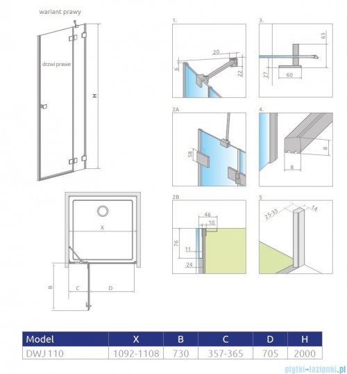 Radaway Essenza Pro Brushed GunMetal Dwj drzwi wnękowe 110cm prawe szczotkowany grafit 10099110-92-01R