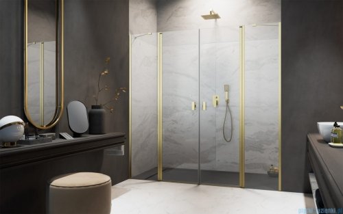 Radaway Nes DWD II Brushed Gold drzwi wnękowe 160cm W3 szczotkowane złoto 10037083-99-01/10041077-99-01