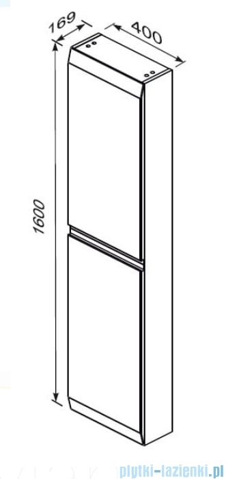 Oristo Brylant szafka boczna wysoka 40x160x17cm mokka mat OR36-SB2D-40-21-V3
