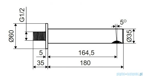 Excellent Pi wylewka wannowa ścienna złoto szczotkowane AREX.1225GB
