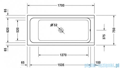 Duravit D-Code wanna prostokątna 170x75cm do zabudowy 700099 00 0 00 0000