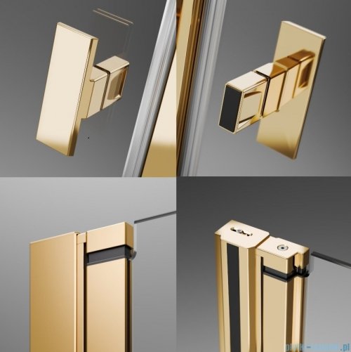 Radaway Nes Gold Ptj kabina pięciokątna 100x80cm lewa złoty połysk 10052000-09-01L/10052200-09-01