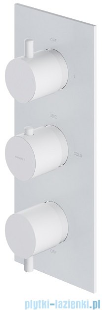 Omnires Y bateria podtynkowa termostatyczna 3-wyjściowa element natynkowy biały mat Y1238/KROWM