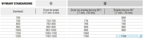 Ronal ANNEA AN13 Drzwi jednoczęściowe ze ścianką stałą w linii 80x200cm lewe srebrny połysk AN13G08005007