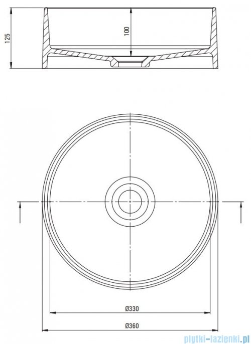 Deante Silia umywalka nablatowa granitowa Ø36 cm szary metalik CQS SU4S