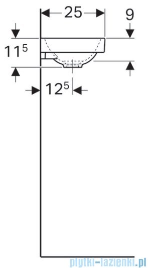 Geberit Acanto Umywalka ścienna z otworem na baterie po prawej stronie 40x25 cm 500.635.01.2