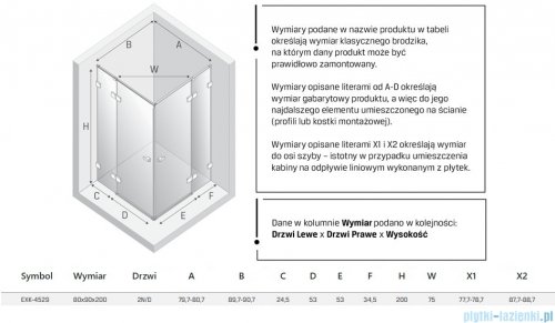 New Trendy Eventa kabina prysznicowa prostokątna 80x90x200 cm przejrzyste EXK-4529