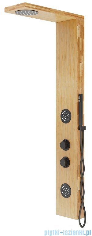 Corsan Balti panel prysznicowy z mieszaczem czarny drewno bambusowe B-001MBL