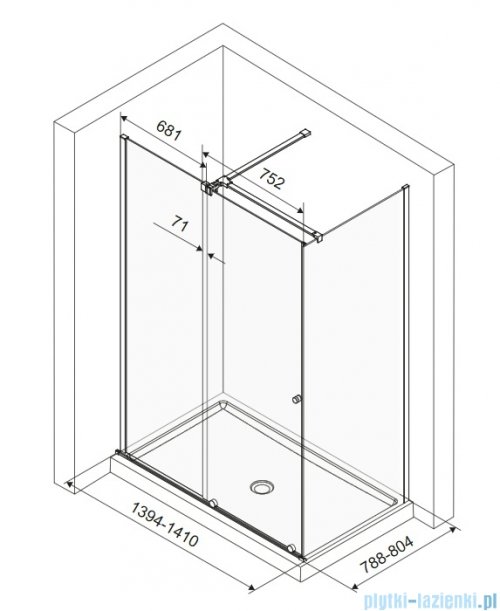 Excellent Ortigo kabina prostokątna 140x80 cm przejrzysta czarny mat KAEX.5016.K.1400.0800.BL