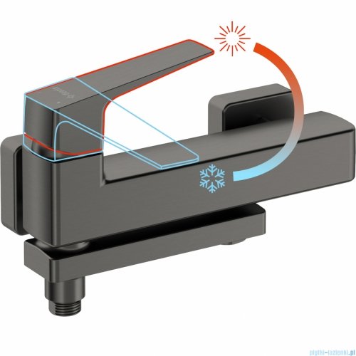 Deante BLUR Bateria wannowa ścienna ze składaną wylewką titanium BQL_D12M