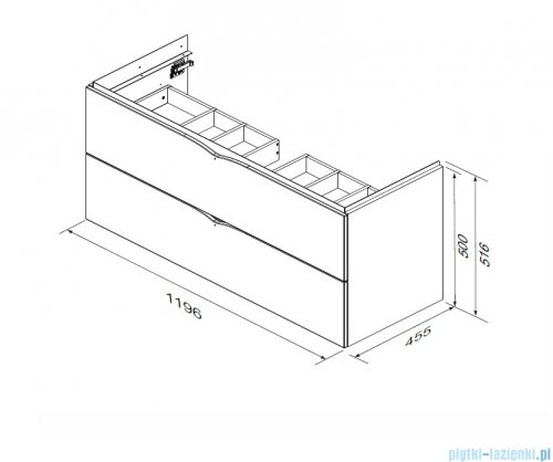 Oristo Siena szafka podumywalkowa wisząca 120x50x45cm dąb kamienny OR45-SD2S-120-78