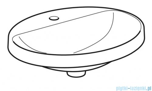 Geberit VariForm Umywalka owalna z półką z otworem na baterię, bez przelewu 55x45cm szkliwiony spód KeraTect 500.723.00.2