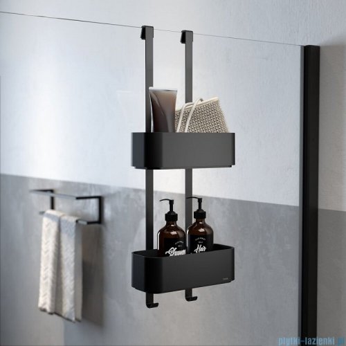 Tiger 2 Store wisząca półka prysznicowa 25cm czarna 1500210746