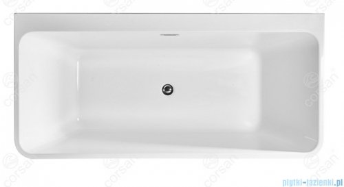 Corsan Iseo wanna wolnostojąca przyścienna 160x75 cm biała + syfon klik-klak E-019L