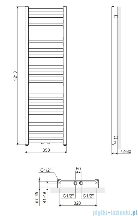 Excellent Horos 121x35 grzejnik łazienkowy biały soft GREX.HO121.35.WH