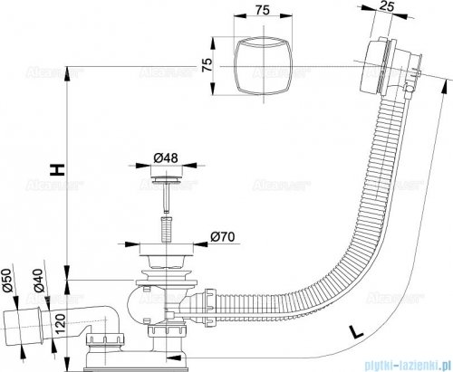 Alcaplast  syfon wannowy automatyczny chrom A51CR-100