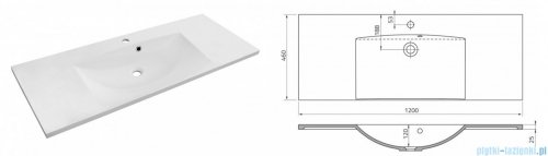 Oristo Siena szafka z umywalką 120x50x46 czarny mat OR45-SD2S-120-8/UME-AM-120-92-C