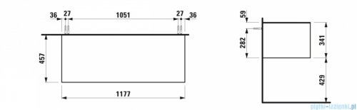 Laufen SONAR szafka pod umywalkę 117x45 cm tytanowy lakierowany H4054200340421
