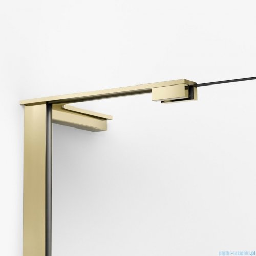 New Trendy Nesta Light Gold parawan nawannowy ze wspornikiem kątowym 120x150 cm prawy złoty połysk/szkło przejrzyste P-0244-WL
